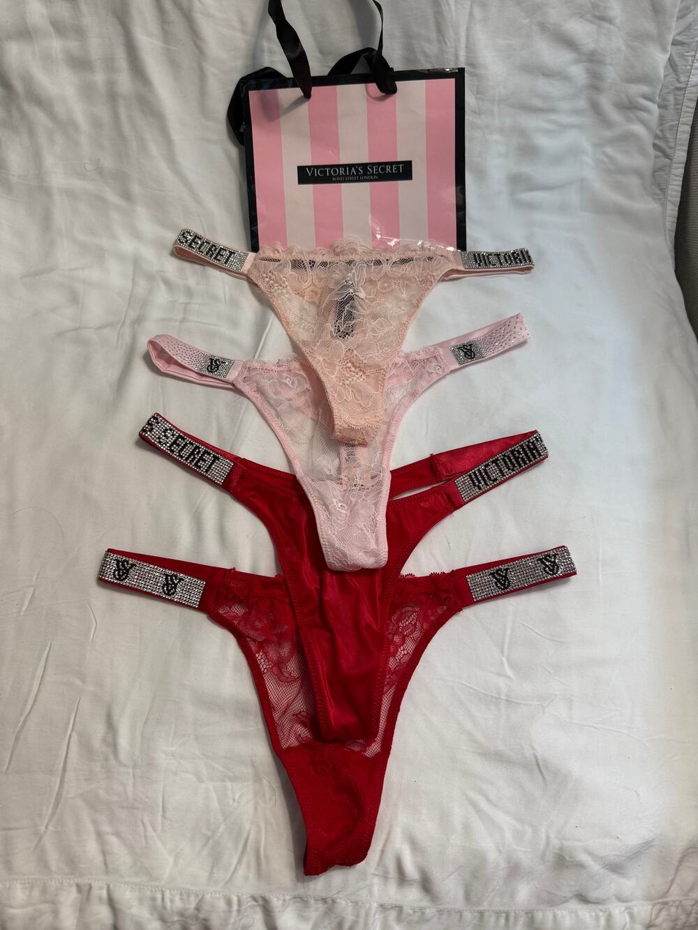 NWT Victoria’s Secret Very Sexy Bling Strap Thongs & Brazilian Size Small